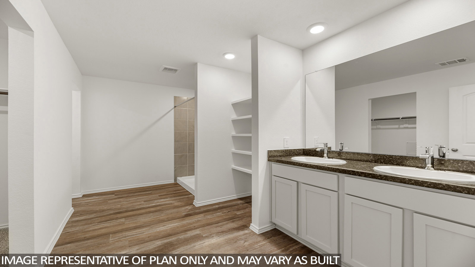 Primary bathroom with double sinks