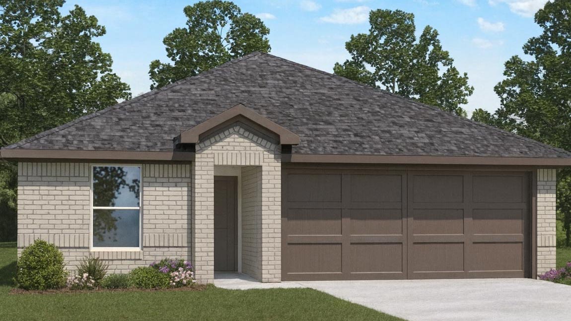 One story home with two car garage