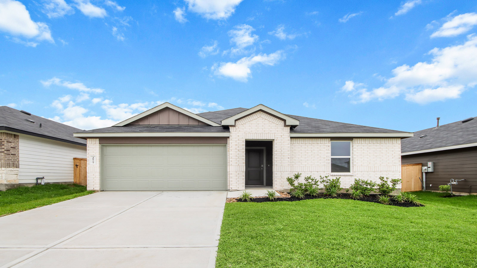 One story home with two car garage