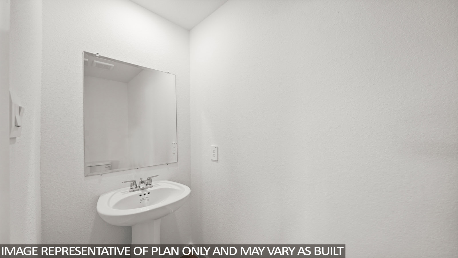 Powder bathroom with pedestal sink