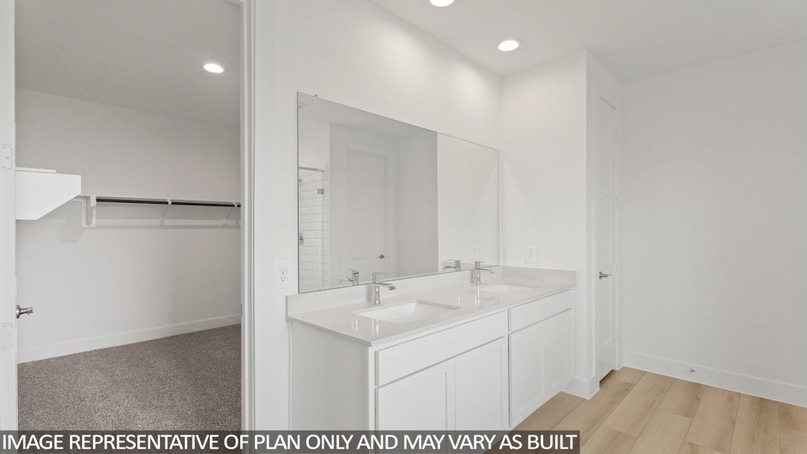 primary bathroom with double sinks