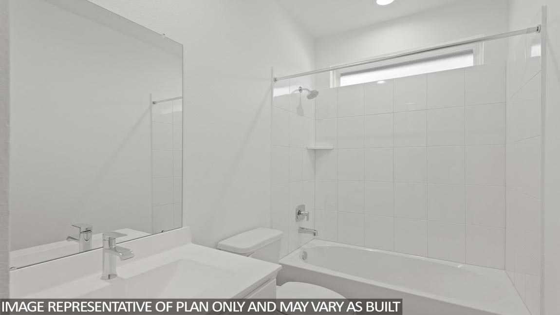 Secondary bathroom with tub/shower combo