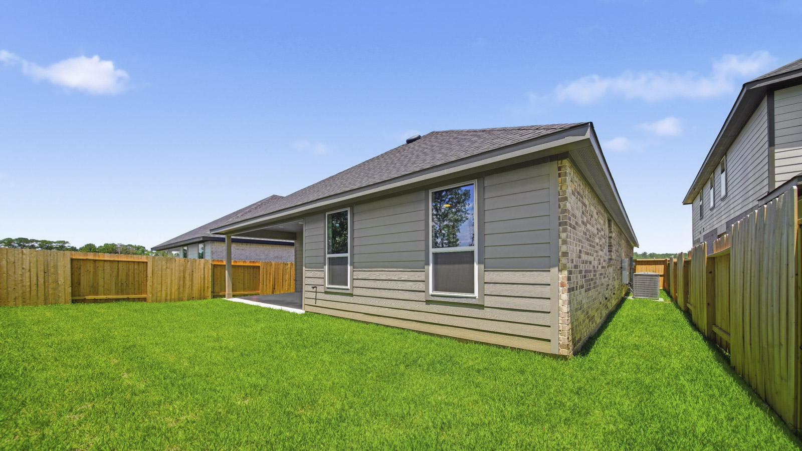 Back of house with jamies hardie siding