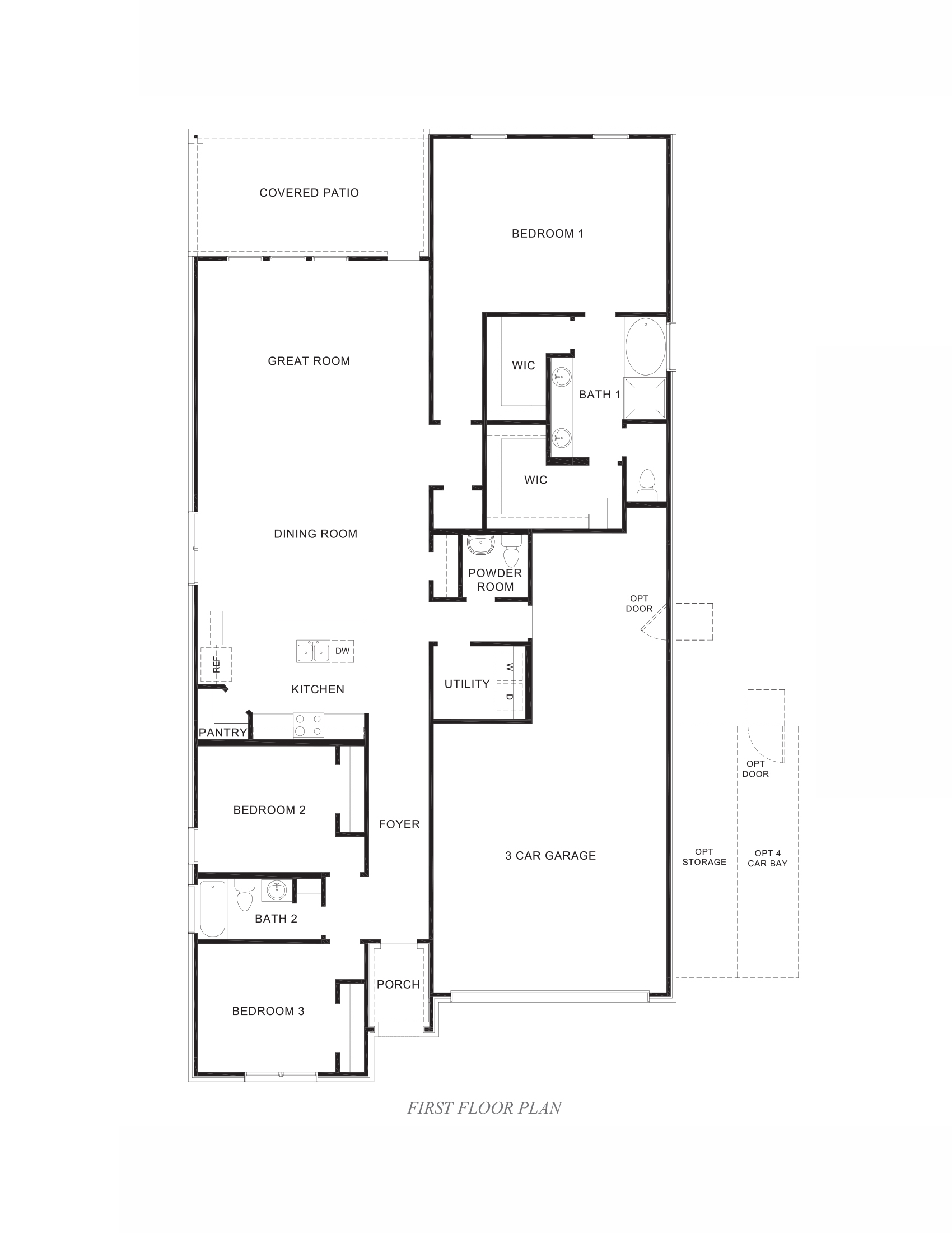 2D floor plan of one story home