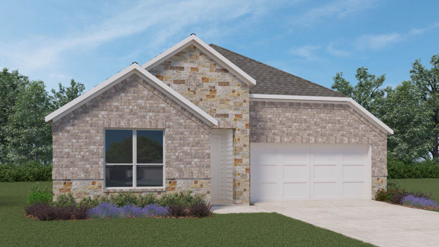 One story home with two car garage