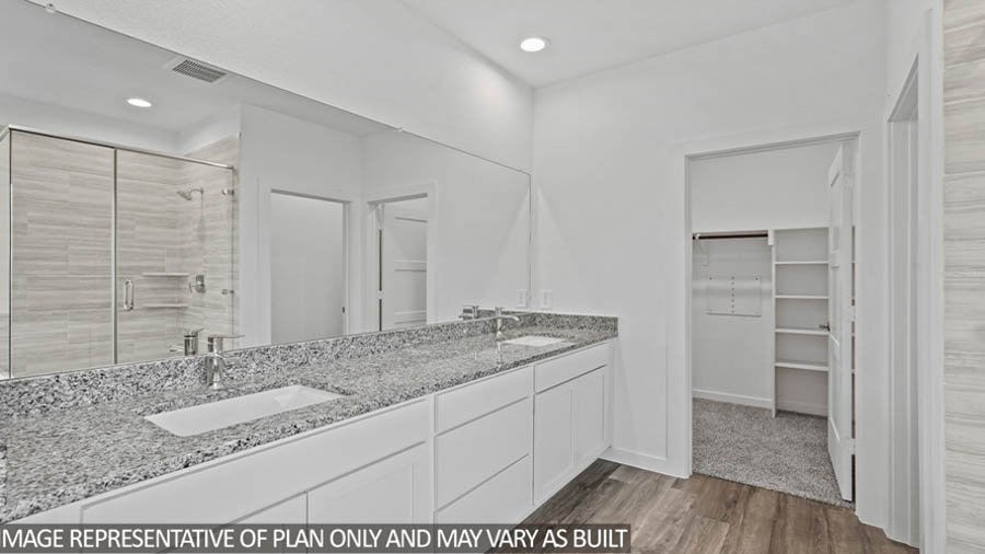 Primary bathroom with double sinks
