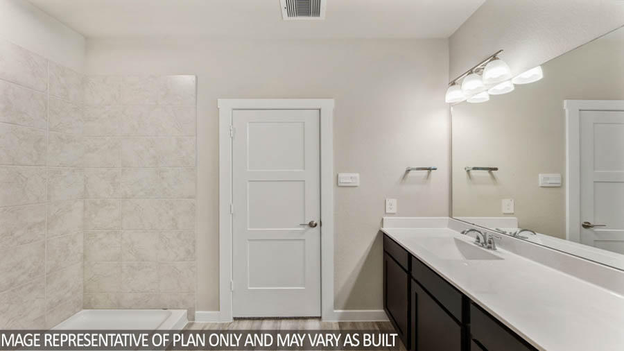Primary bathroom with double sinks