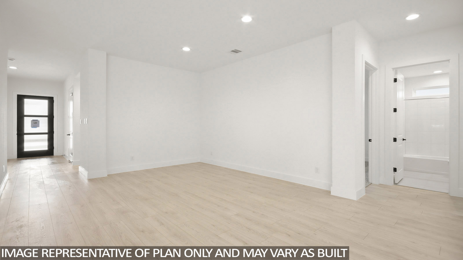 Spacious living area with vinyl flooring and bright windows in Magnolia TX