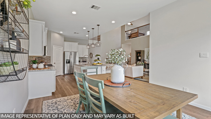 Dining area with vinyl flooring