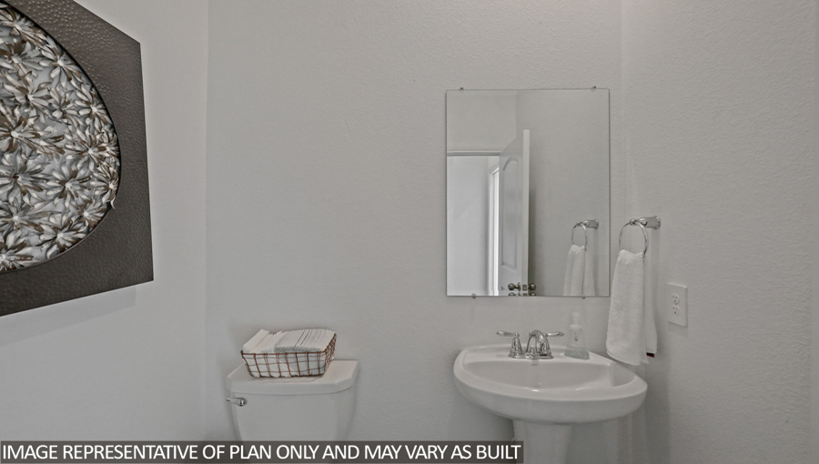 Powder bathroom with pedestal sink