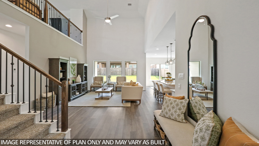 Open concept living, dining, and kitchen area