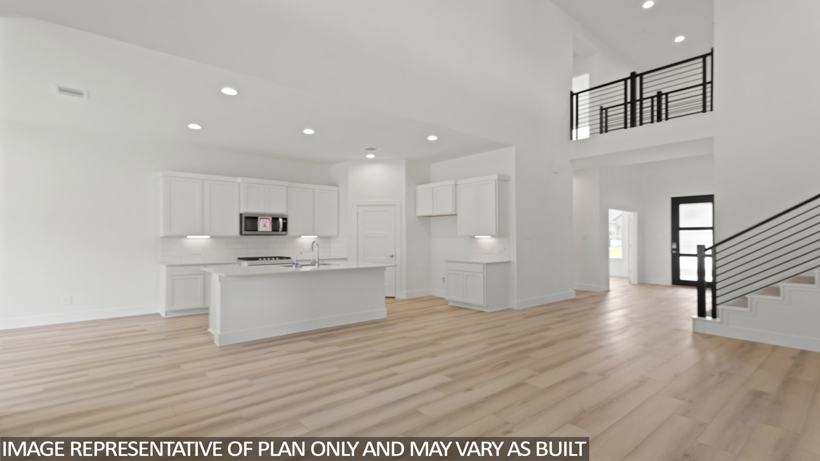 Open concept living, dining, and kitchen area