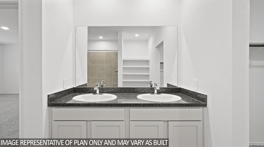 Primary bathroom with double sink and