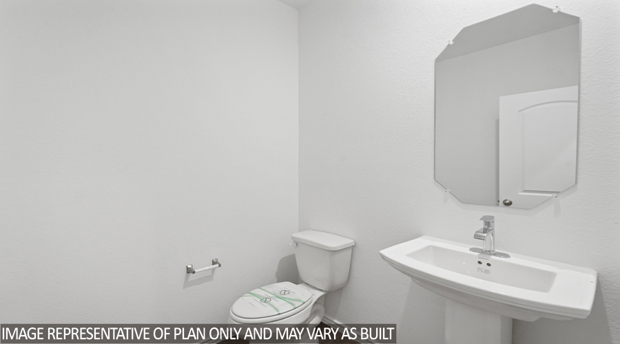 Powder room with pedestal sink.