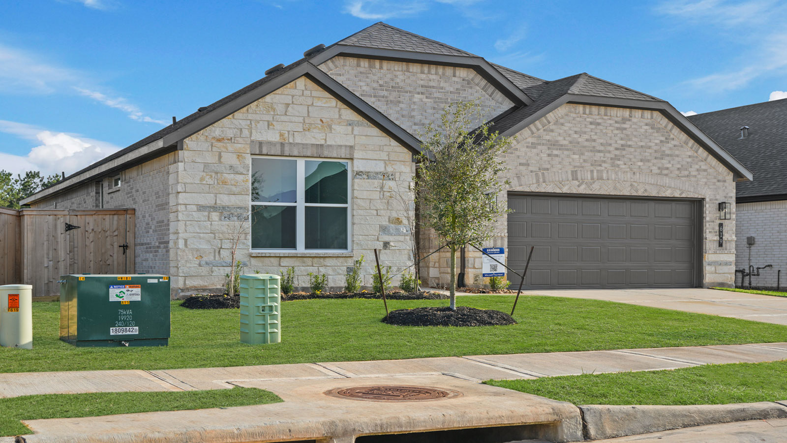 One story home with two car garage
