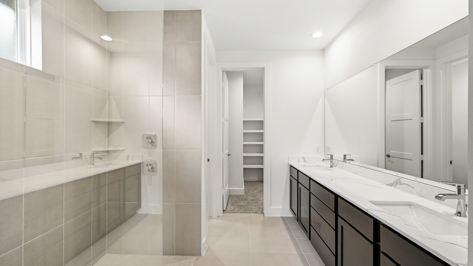 Primary bathroom with double sinks