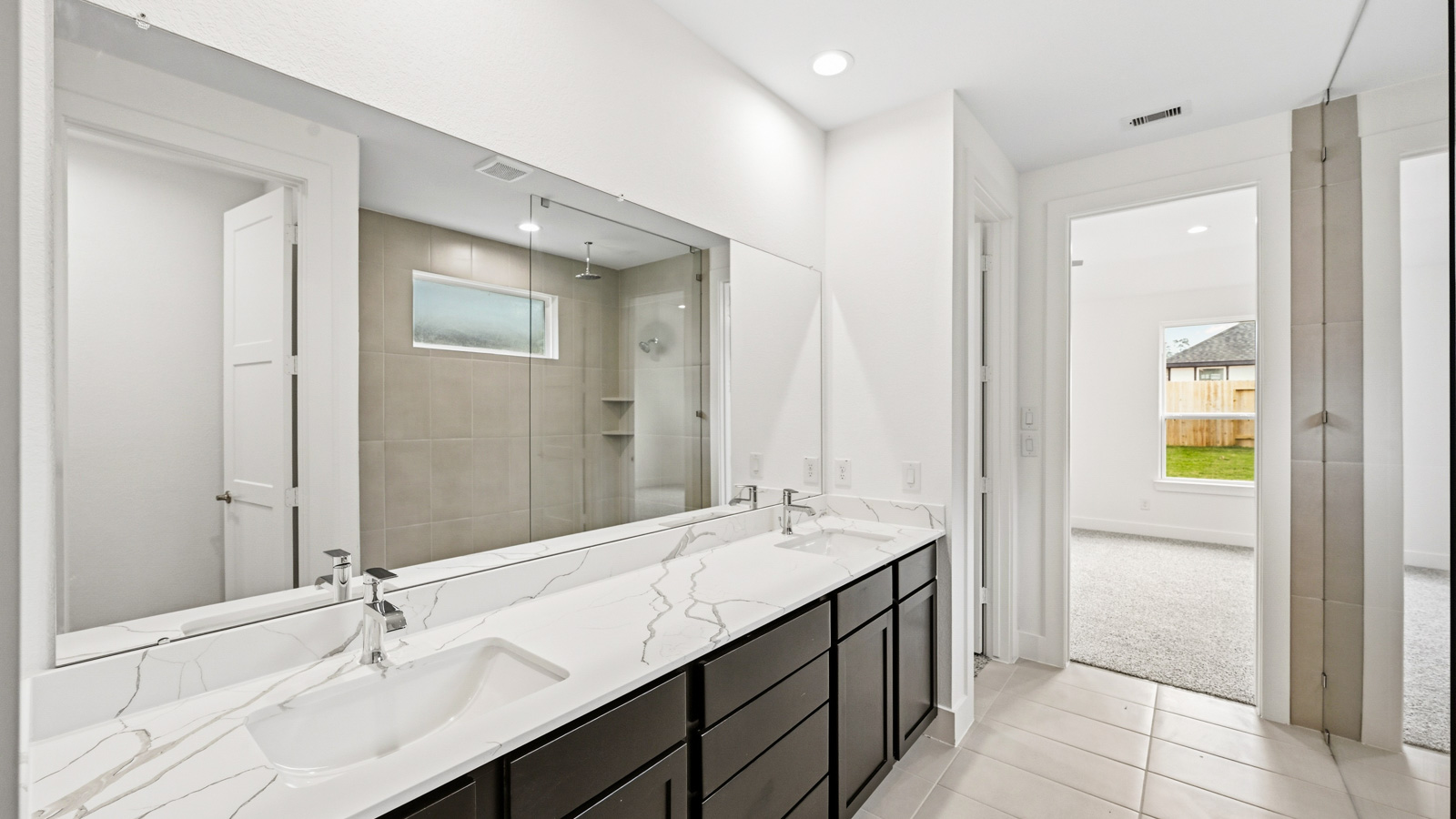 Primary bathroom with double sinks