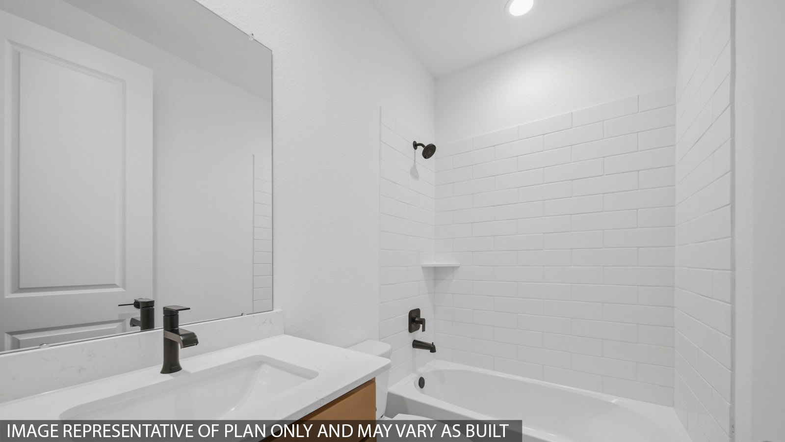 Secondary bathroom with double sinks quartz counter tops in Conroe TX
