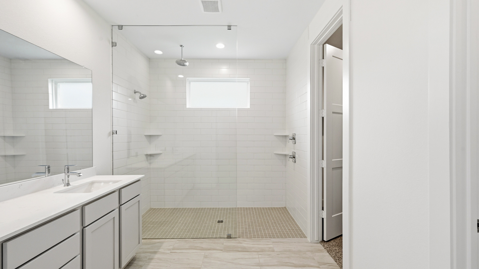 Primary bathroom with double sinks