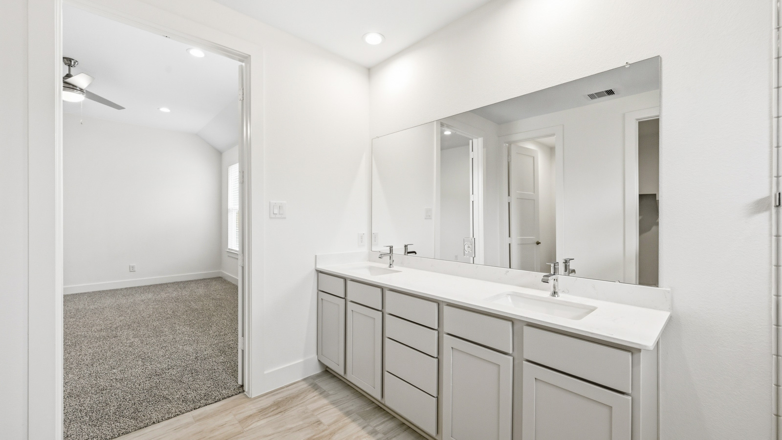 Primary bathroom with double sinks
