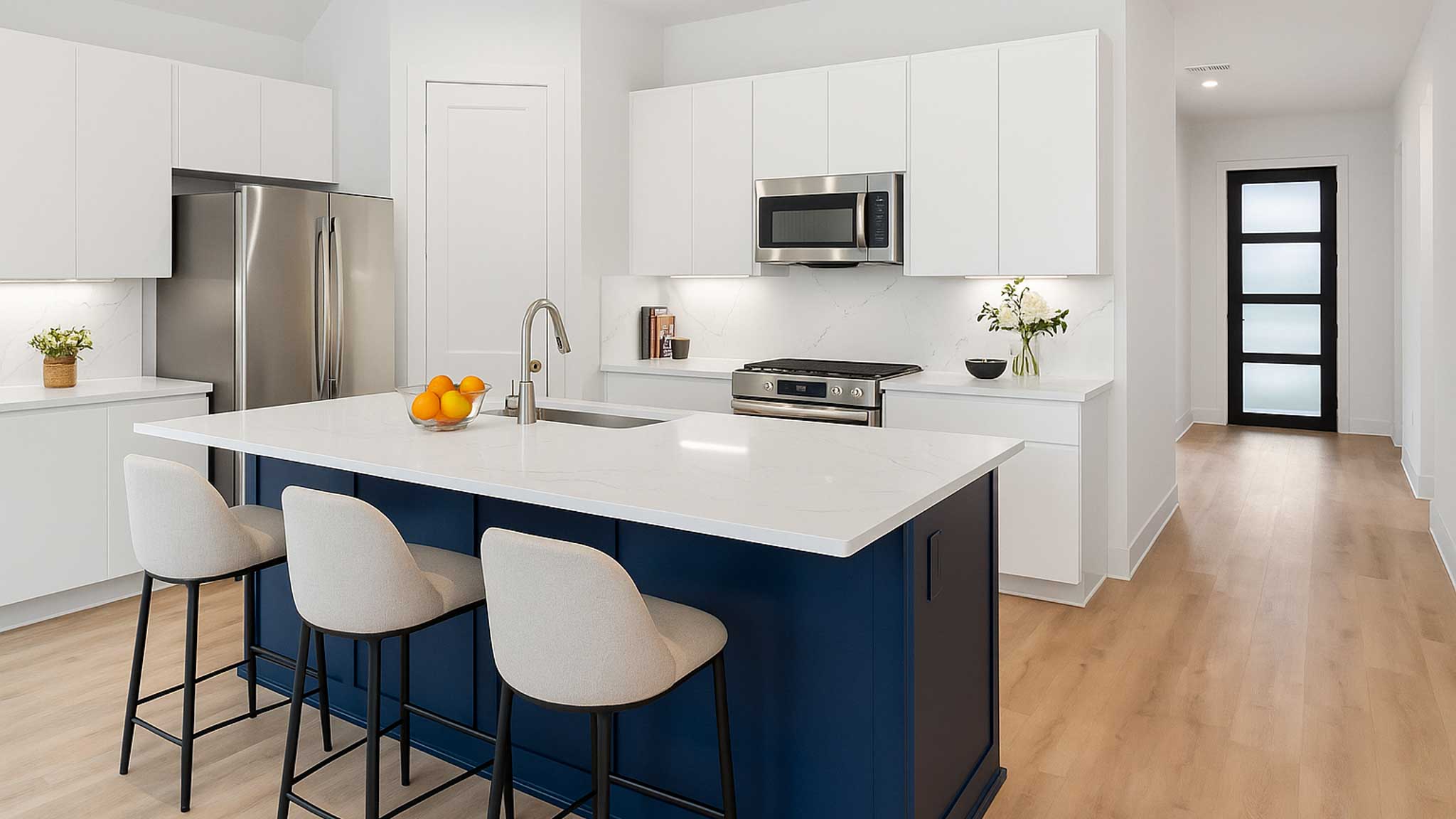 Kitchen with an island