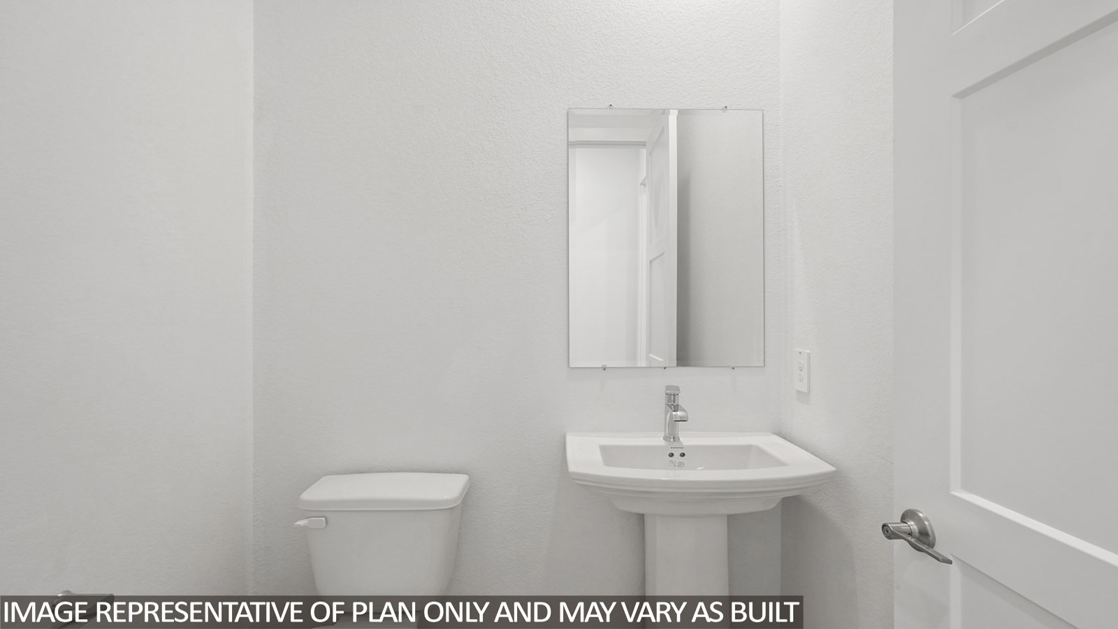 Powder bathroom with pedestal sink