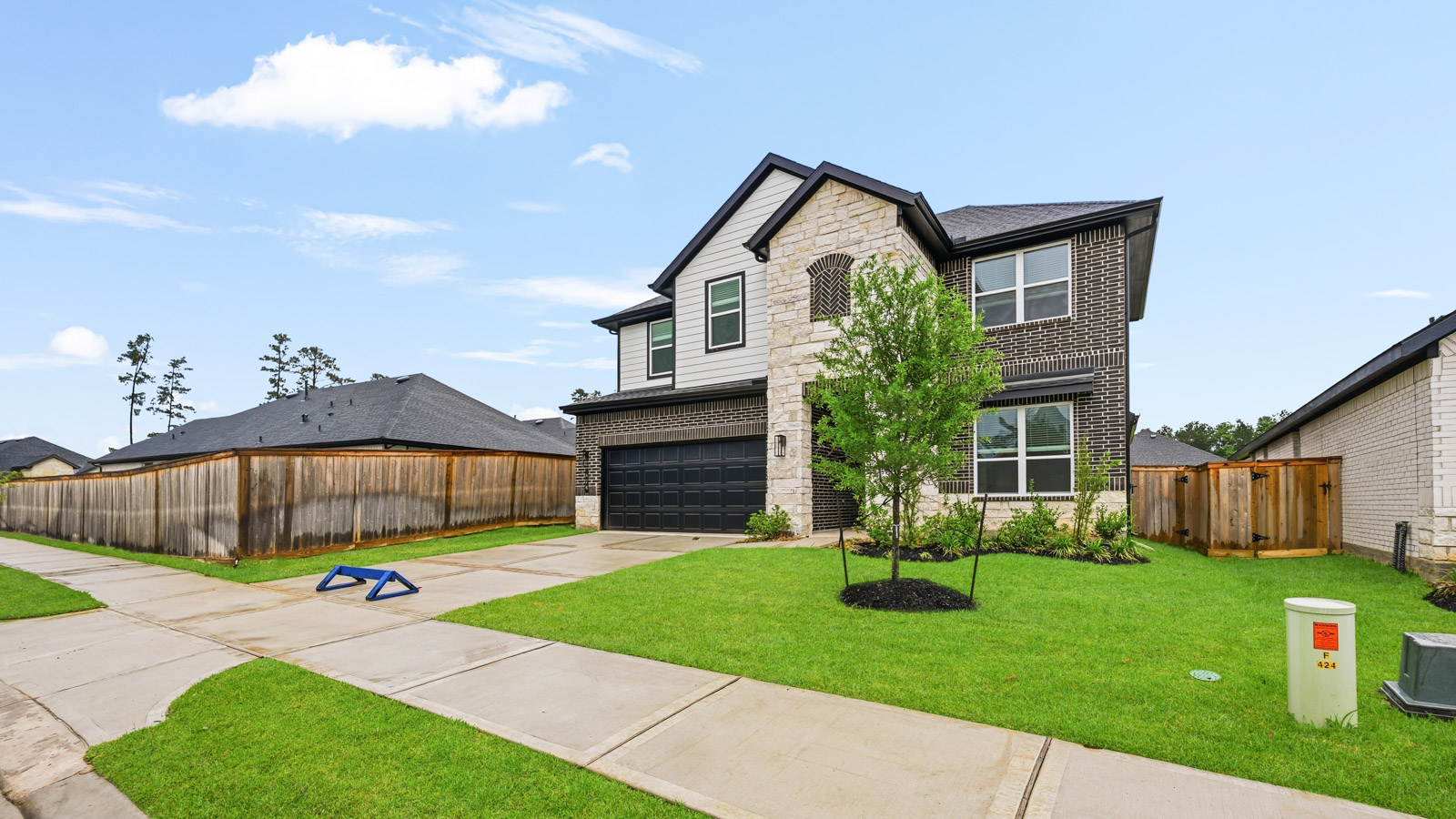 Two story home with two car garage