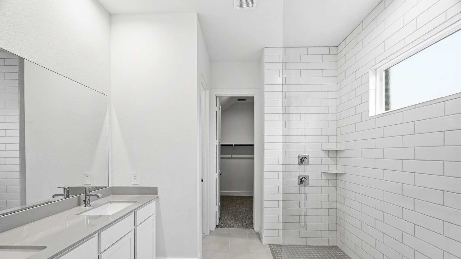 Primary bathroom with double sinks