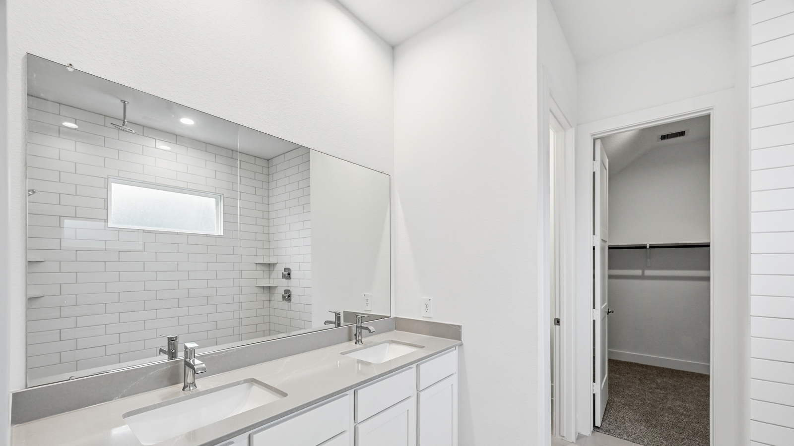Primary bathroom with double sinks