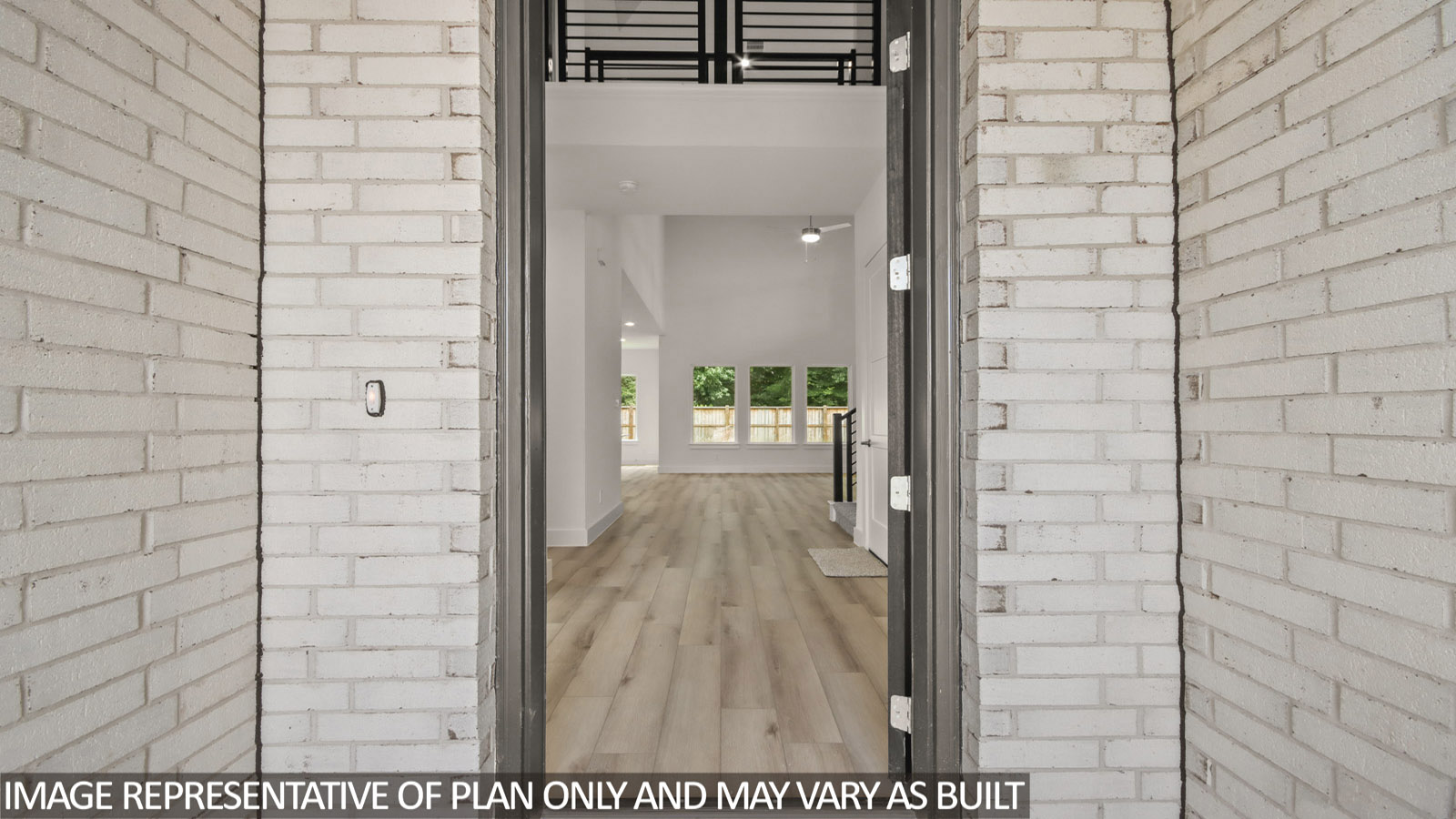 Entry way with brick.
