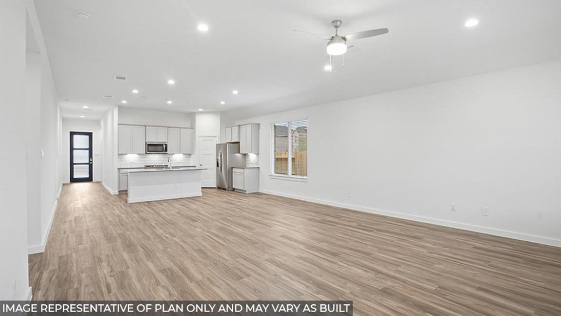 Open concept living and dining space.