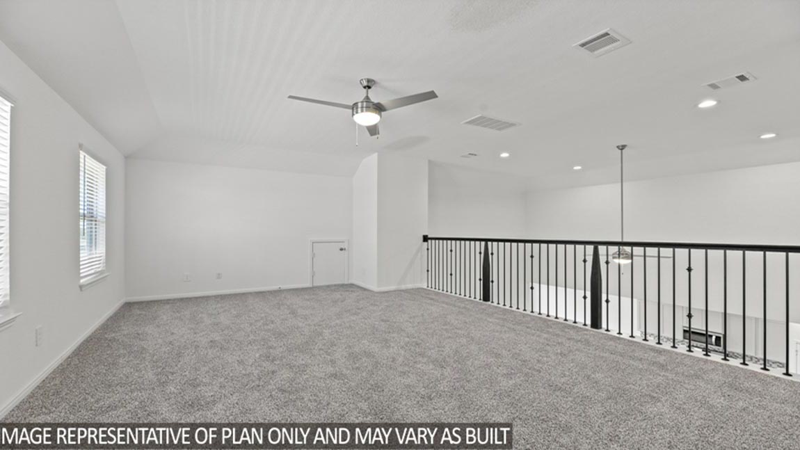 Upstairs loft with balcony.