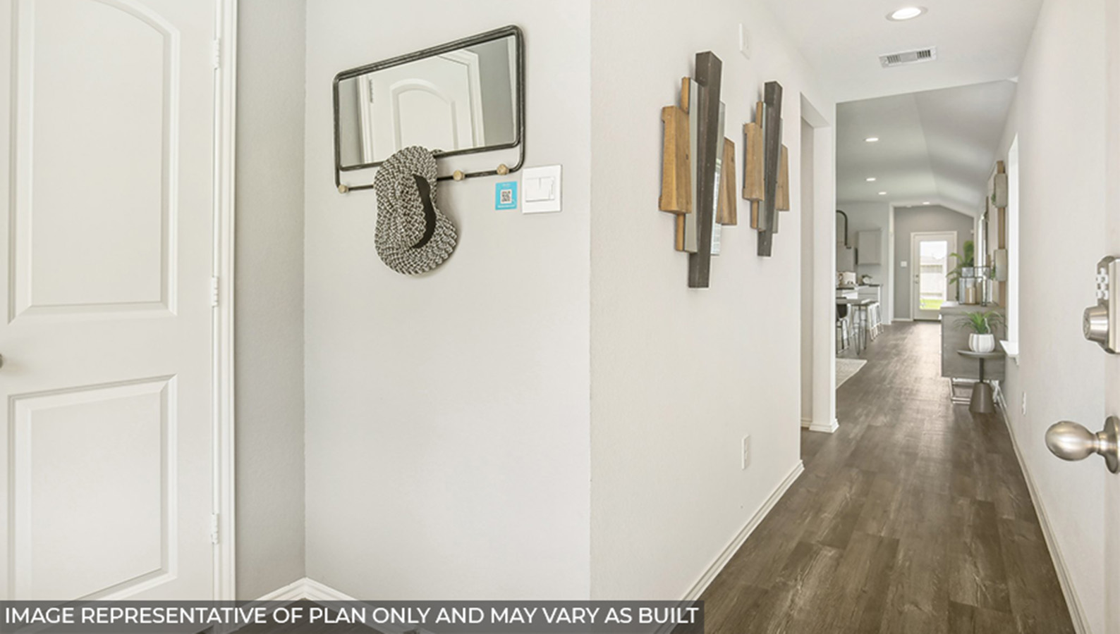 hallway with vinyl flooring