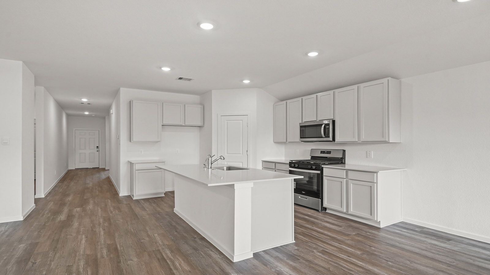 kitchen with quartz countertops