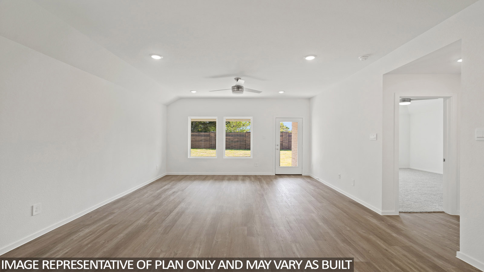 open concept living and dining area with vinyl flooring, large windows, and vinyl flooring