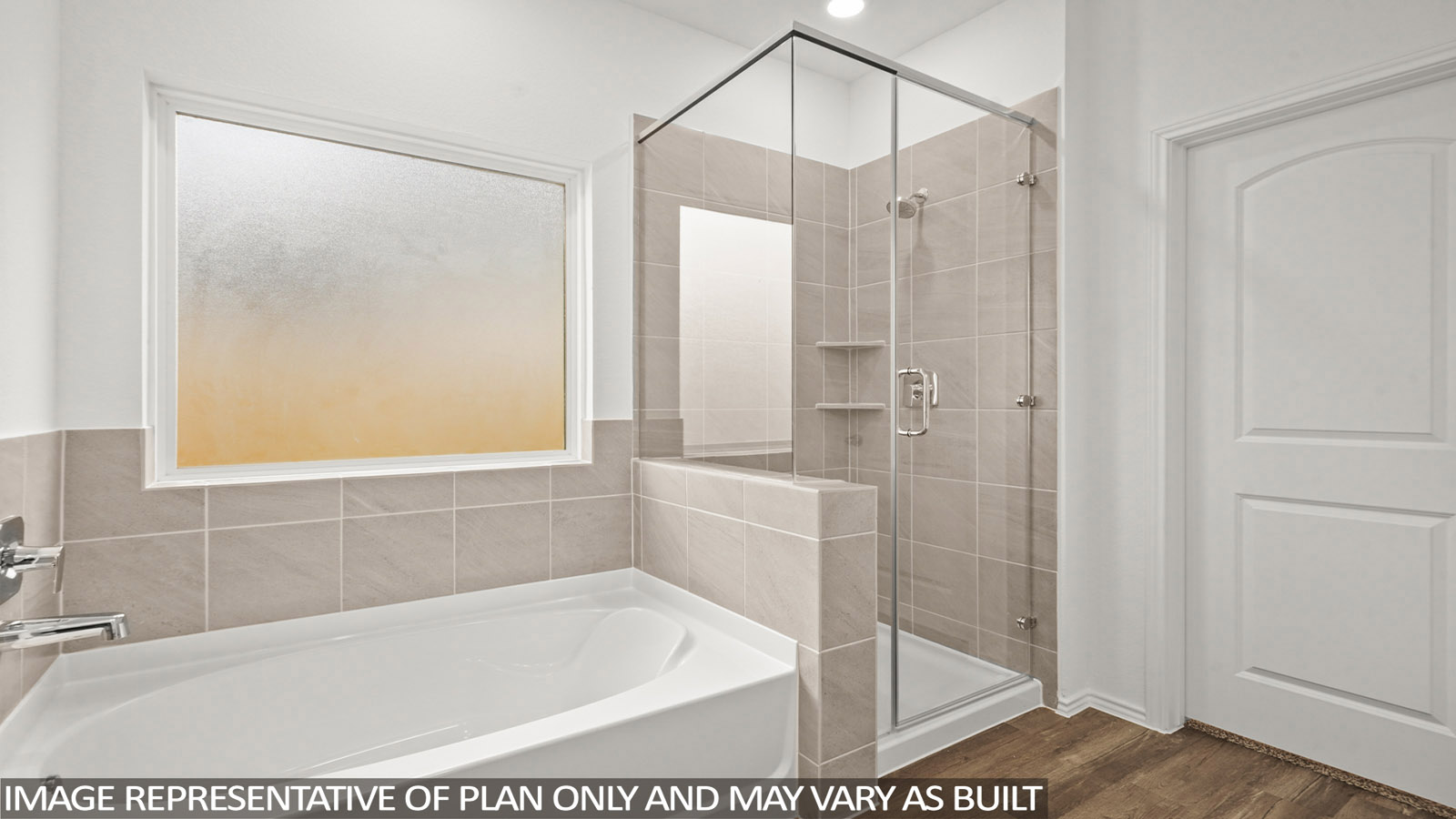 bathroom with separate tub and shower