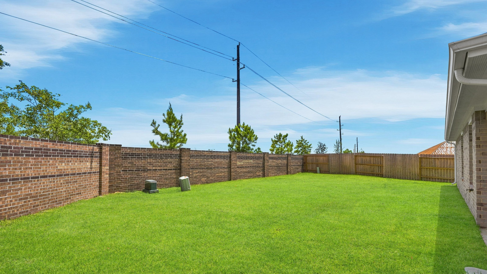 fully fenced backyard