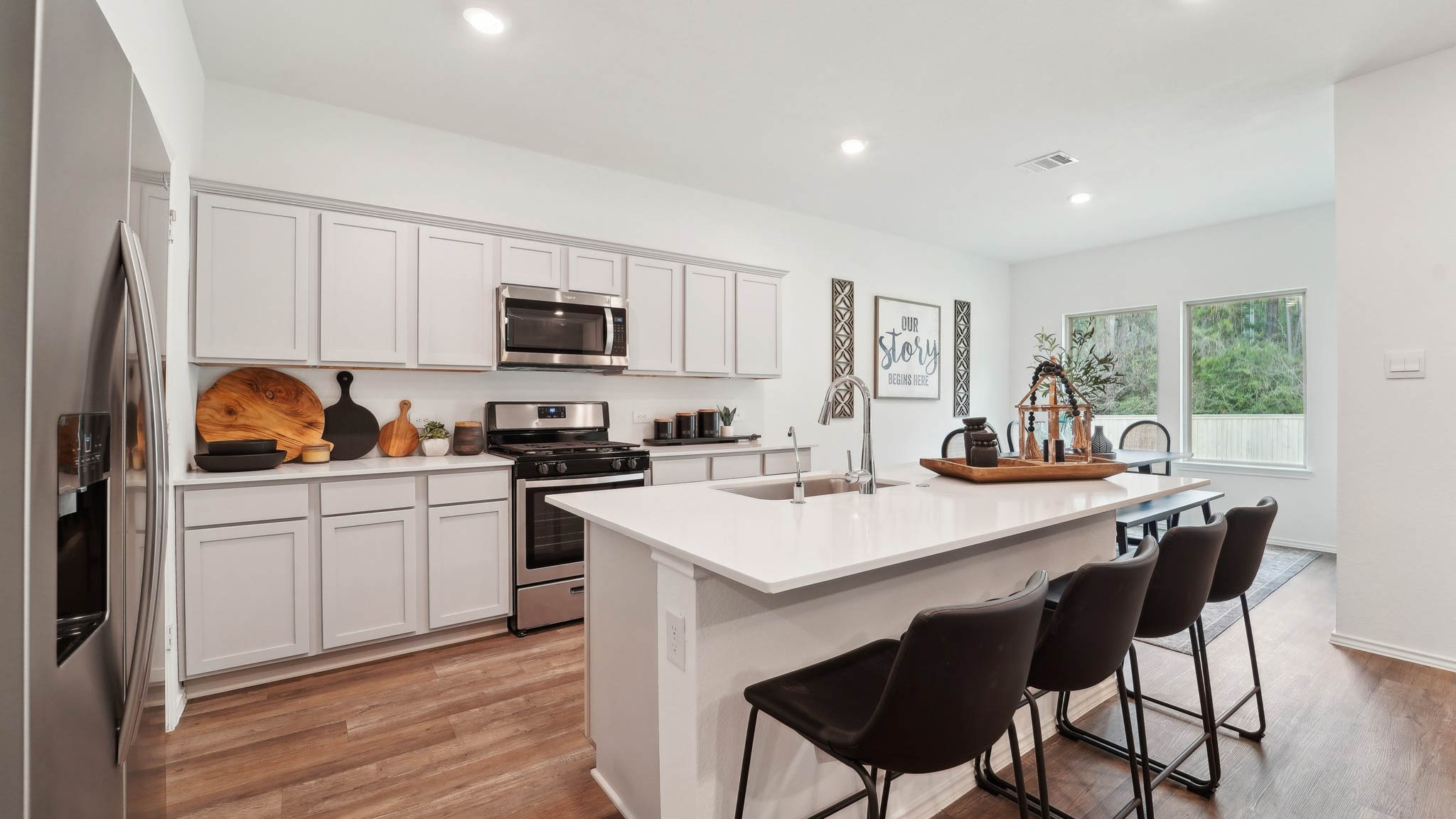kitchen with quartz counterops