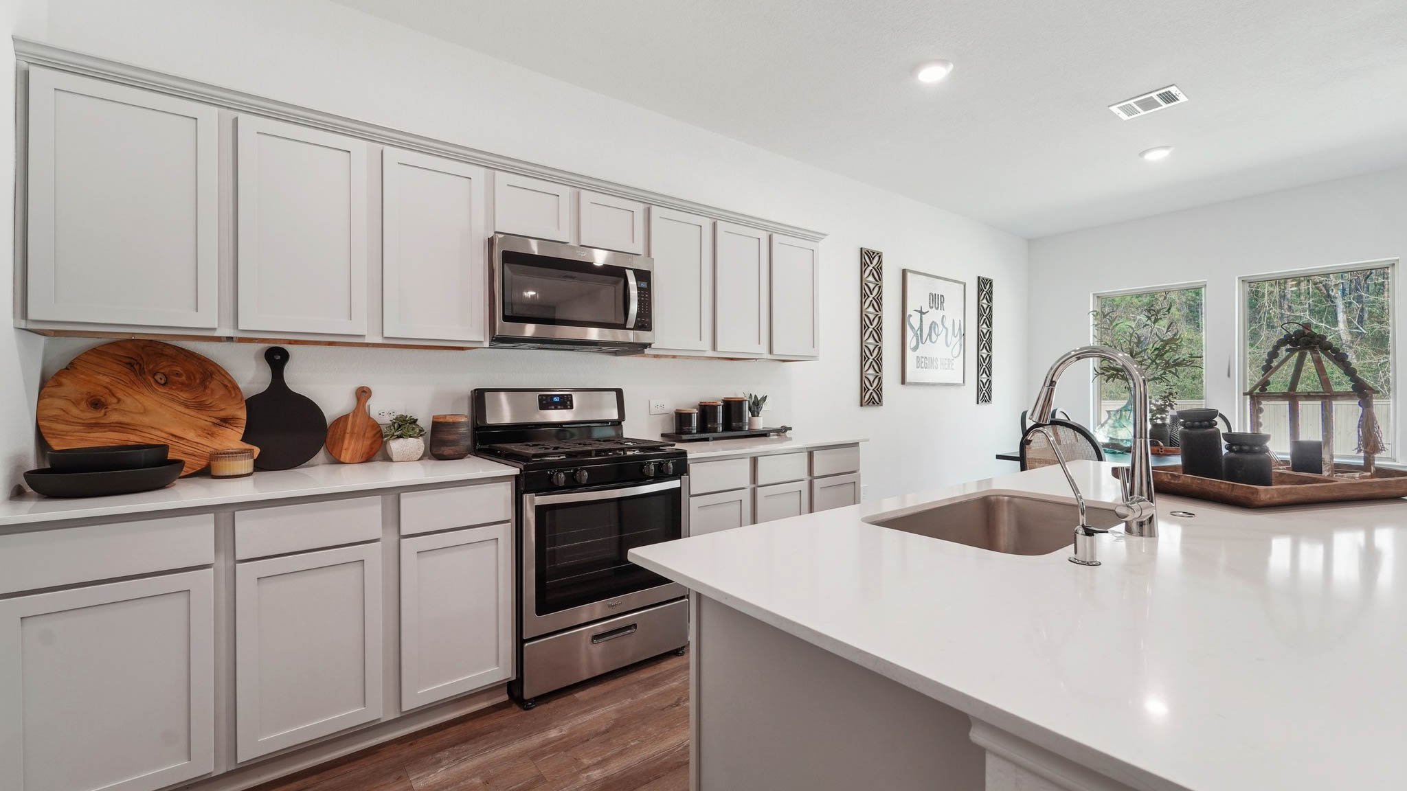kitchen with quartz counterops