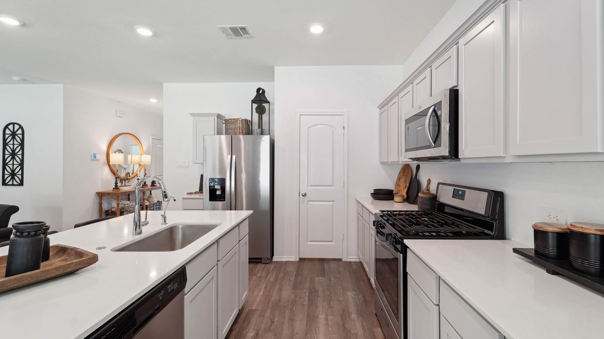 kitchen with quartz counterops