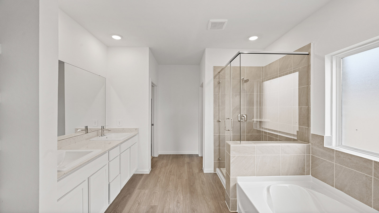 primary bathroom with seperate tub and shower