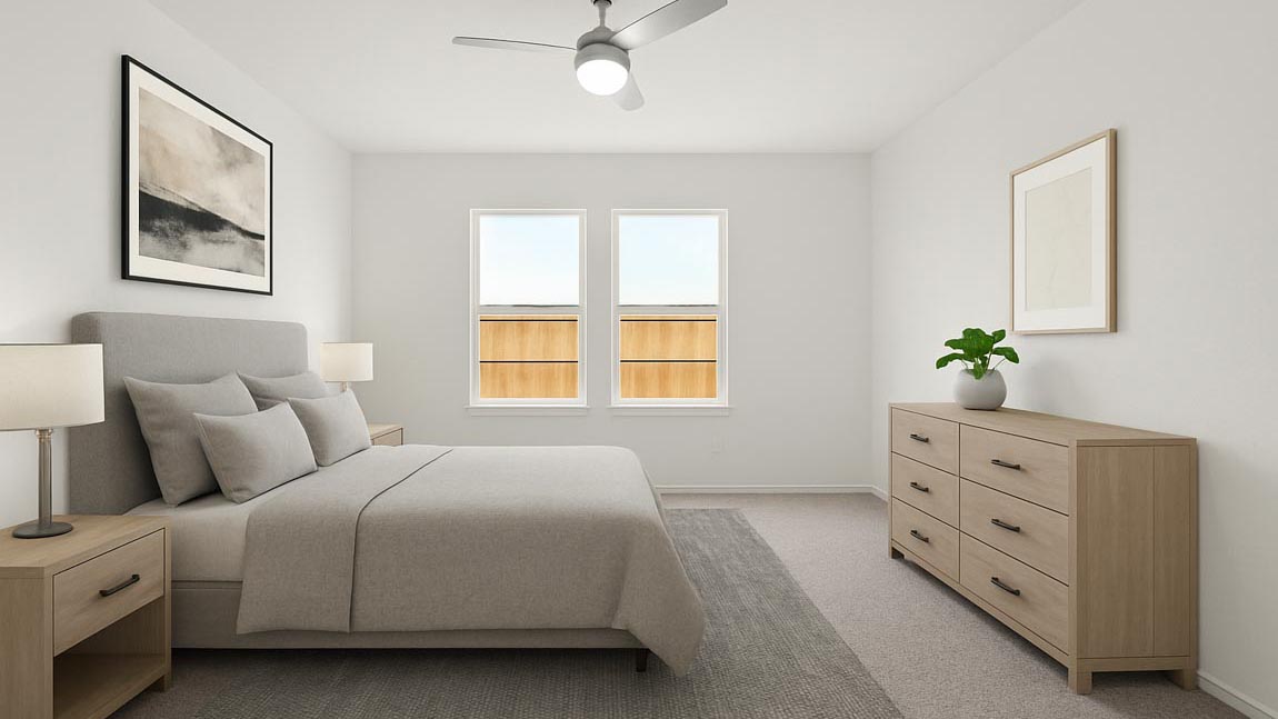 open concept living and dininga rea with vinyl flooring, quartz countertops, and large windows