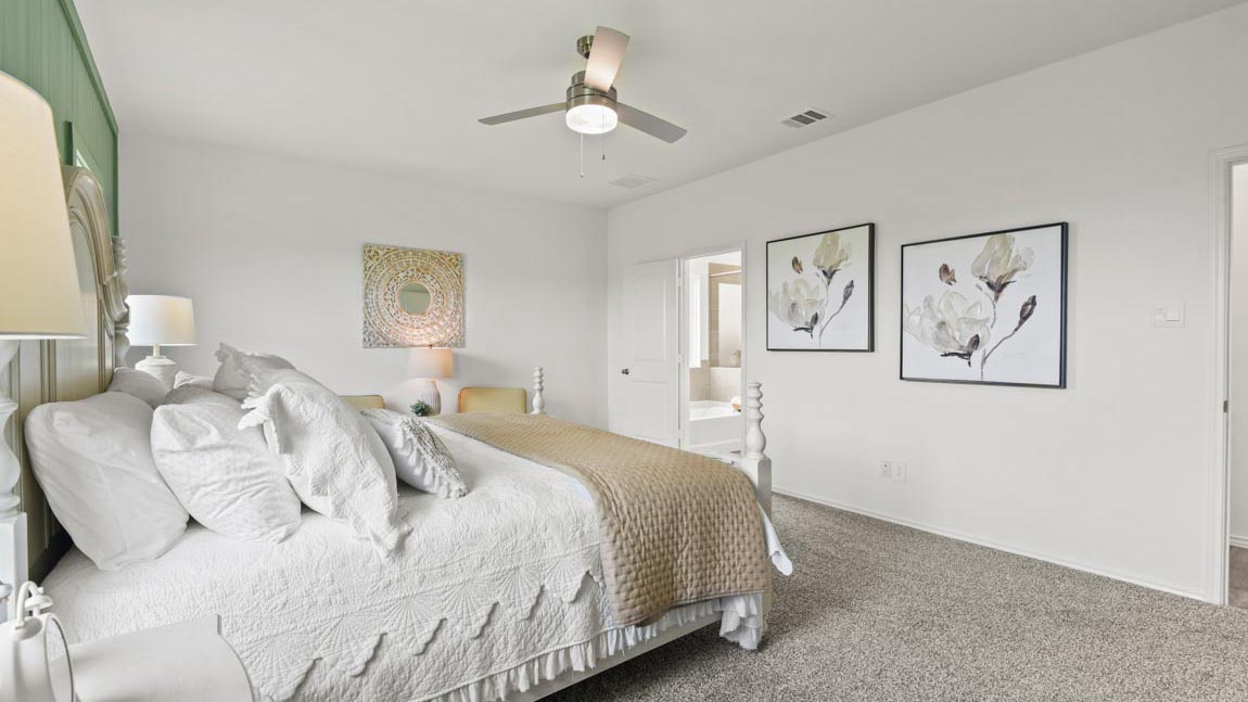 bedroom with capter flooring and window