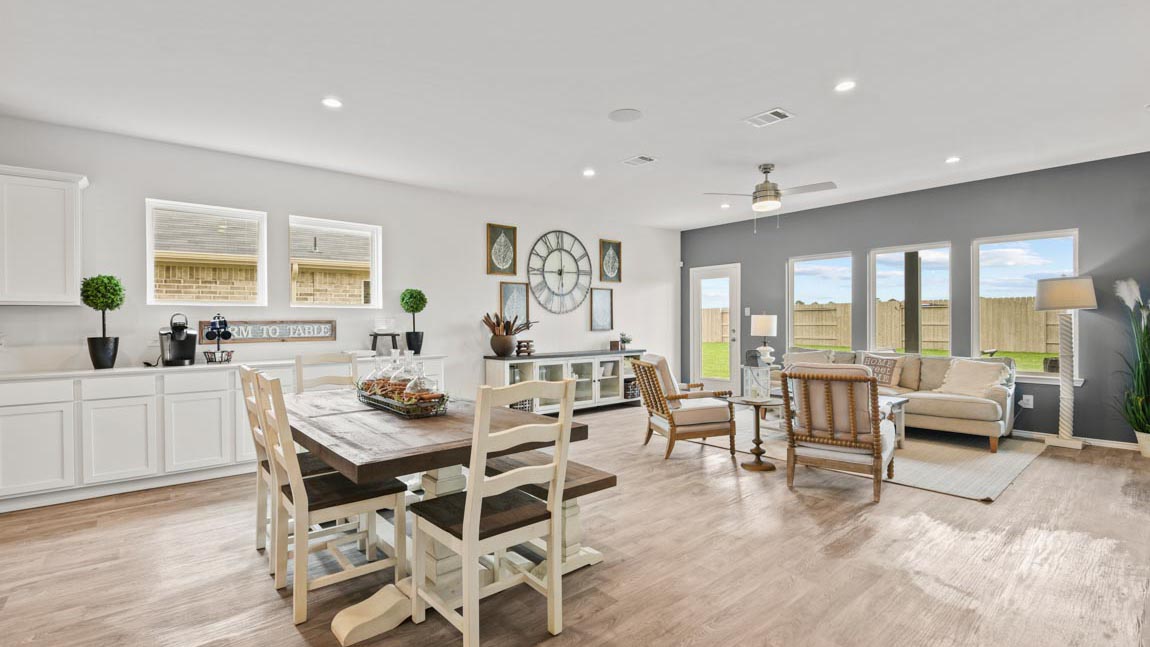 open cocept living and dining