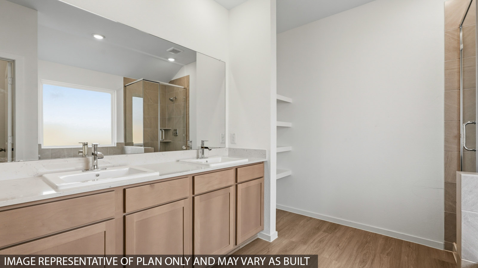 primary bathroom with separate tub and shower