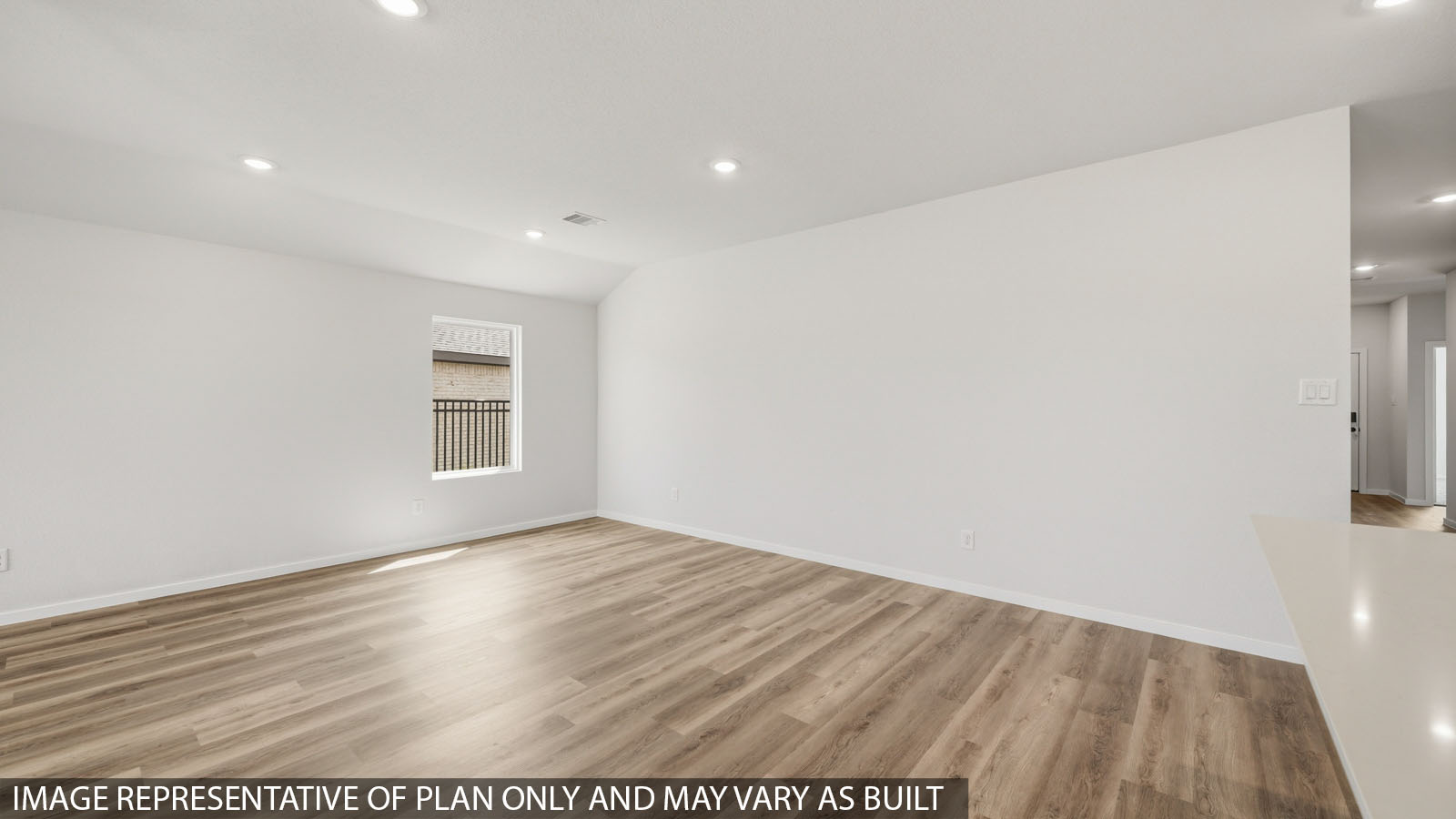 open concept living and dining area with vinyl flooring, large windows, and vinyl flooring