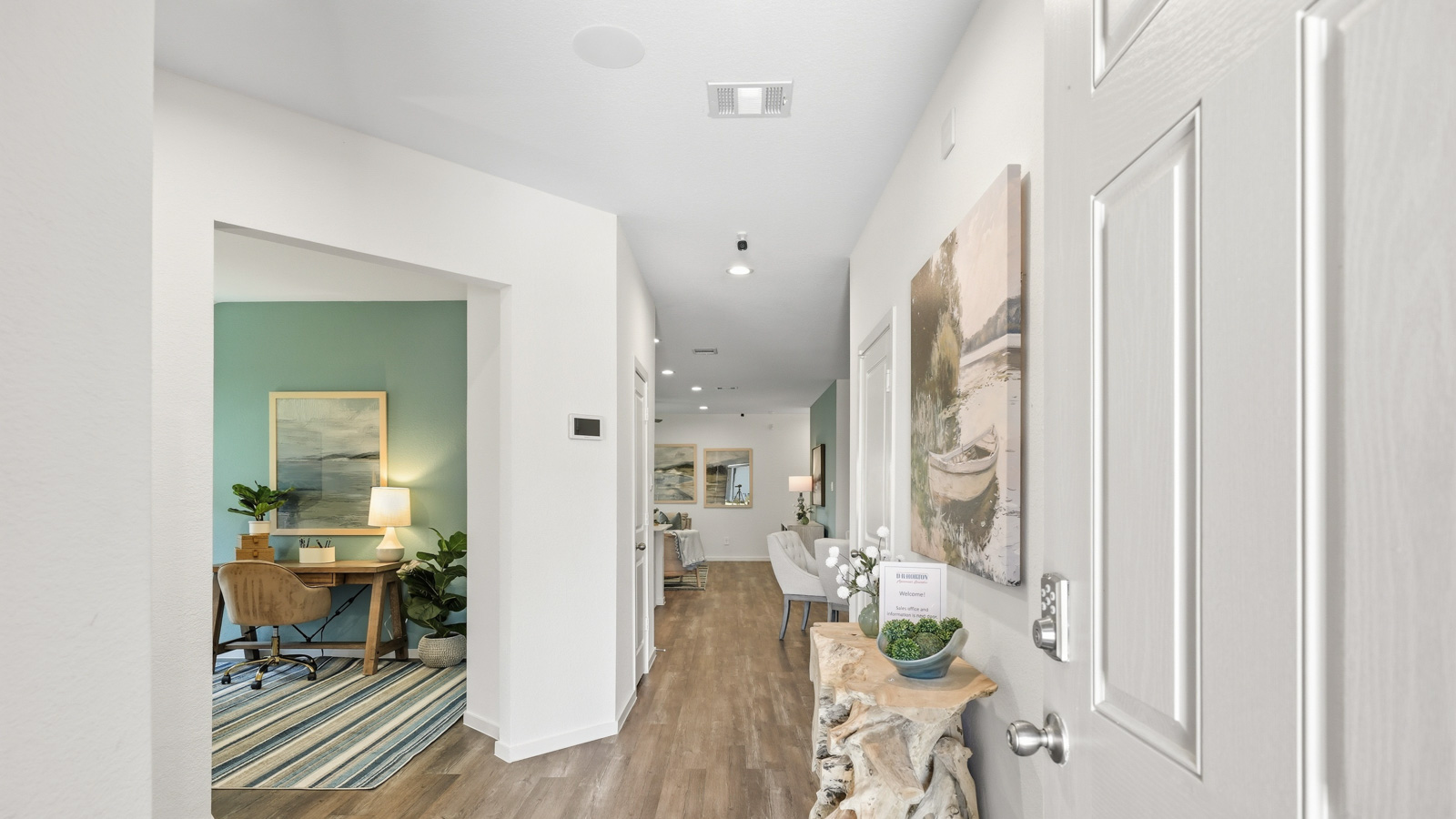 hallway with Mohawk vinyl flooring