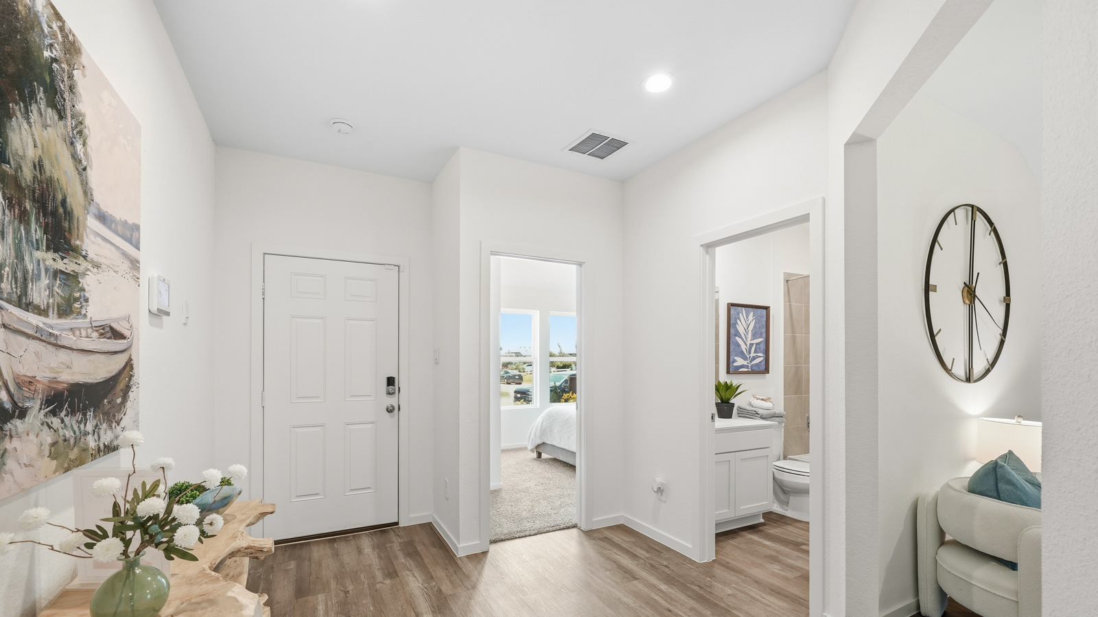 hallway with Mohawk vinyl flooring