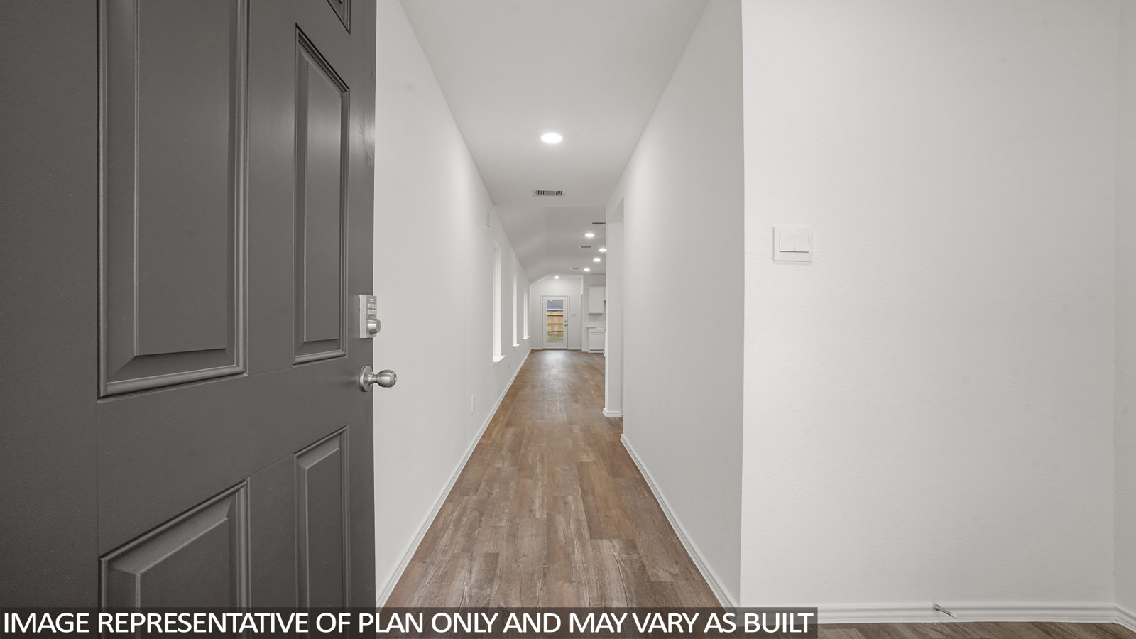 Entry hallway with vinyl flooring