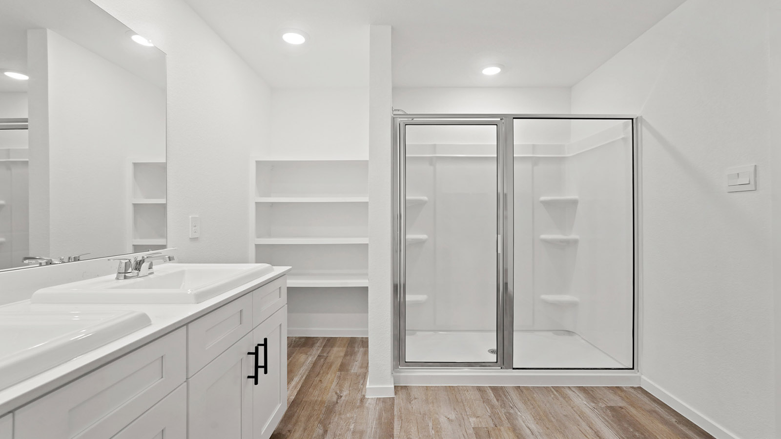 Primary bathroom with tub and shower